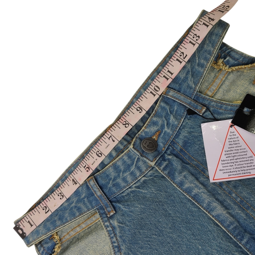 NASTY GALS Jeans Side Cut Out Wide Leg Sz 6 NWT 100% Cotton - Picture 3 of 15